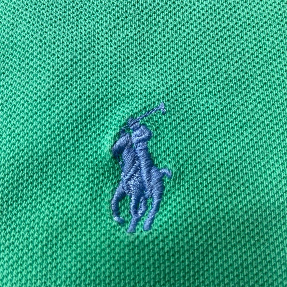 Polo Ralph Lauren Polo Shirt Mens XL‎ Green Cotton Custom Slim Fit Tennis Tail - Picture 3 of 8